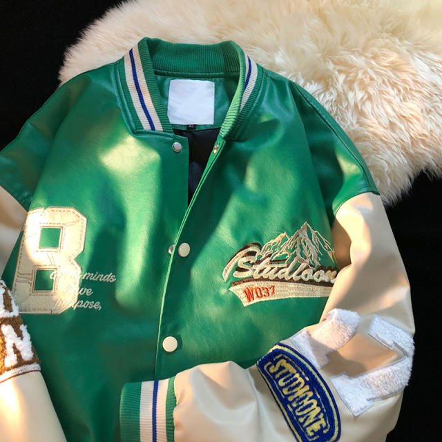 Rotten Mango Green Letterman Jacket - ShopperBoard