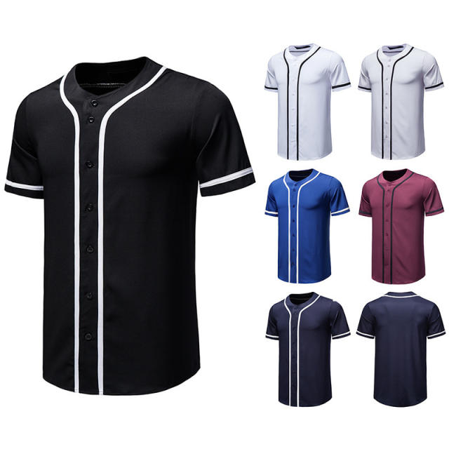 LSDJGDDE Mens Black Baseball Jersey Team Uniform Hip Hop Baseball T Shirt  Hip Hop Streetwear Tee Shirt (Color : A, Size : XL code)