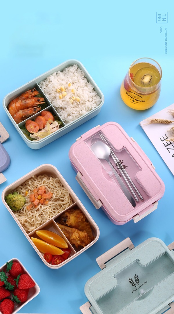 Healthy Microwave Bento Box Wheat Straw Child Lunch Box for Kids Adult  Leak-Proof Bento Lunch Box - China Food Container and Plastic Container  price