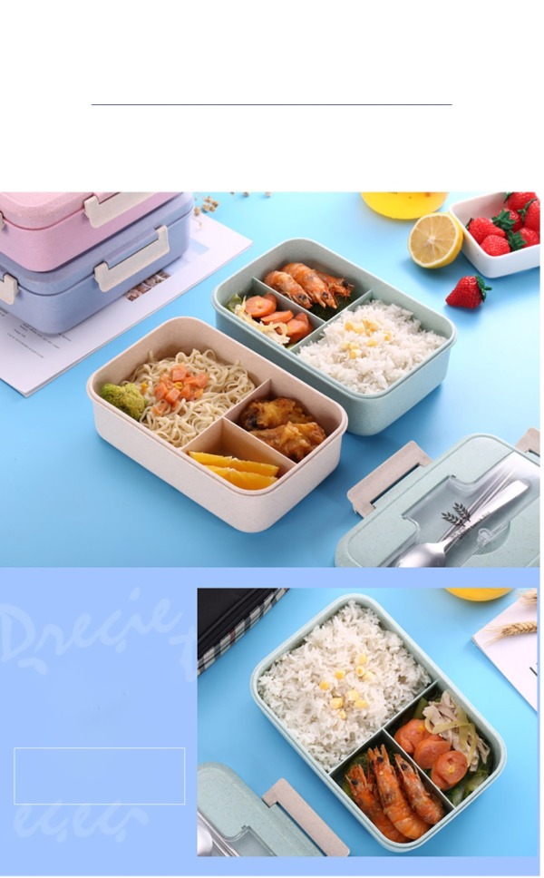 Healthy Microwave Bento Box Wheat Straw Child Lunch Box for Kids Adult  Leak-Proof Bento Lunch Box - China Food Container and Plastic Container  price