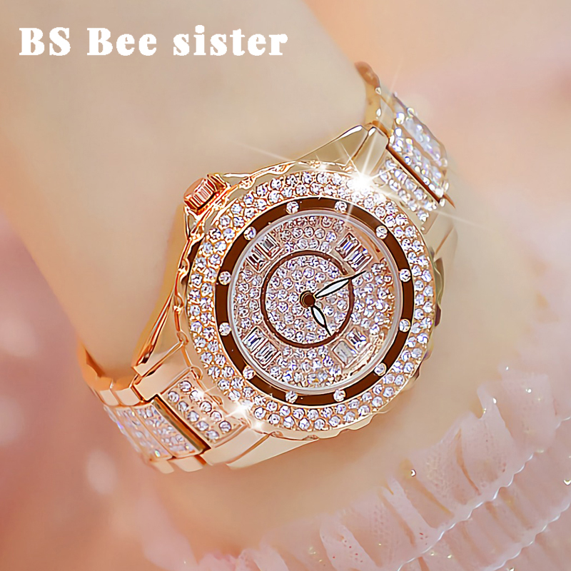 Crystal Women Watches designer brand luxury Diamond Rose Gold