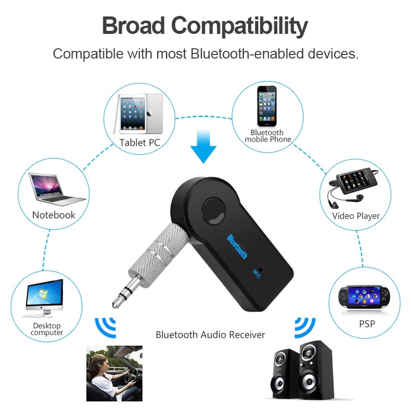 Wireless Bluetooth Receiver Adapter Dongle Mini 5.0 Stereo 3.5mm Jack for Car Computer Music Audio Aux For Headphone Handsfree