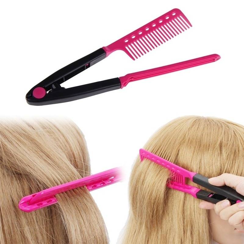 Buy Hair Combs V Type Hair Straightener Comb Diy Salon Haircut