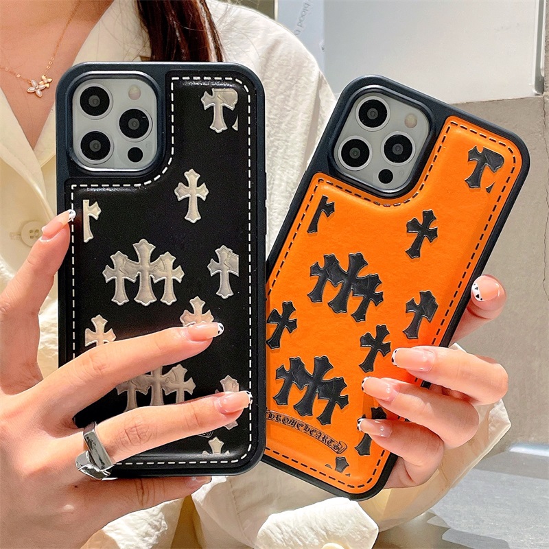 Fashion Black Chrome Hearts Cross Phone Case For iphone 12 11 Pro