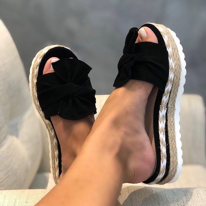 Ladies bow sandals hot sale