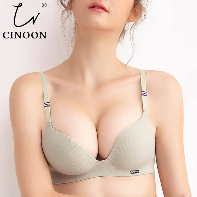 Cheap CINOON Fashion Cotton Lingerie Wireless Intimates Women Push