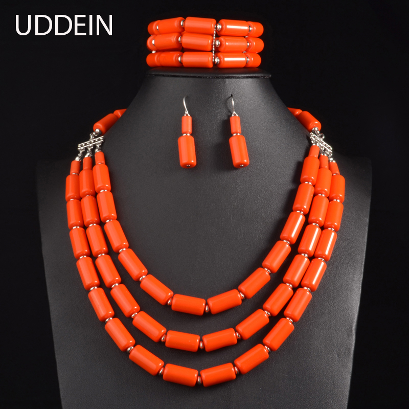 Sale: Nigerian/Edo Coral beaded necklace set. 3pcs traditional Edo cor |  Beaded, Coral beads necklace, Coral beads