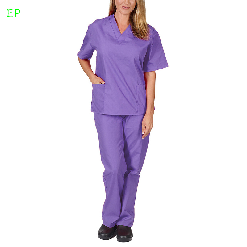 1pcHigh quality solid color nursing scrub ladies uniform