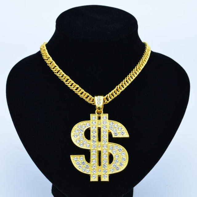 Gold Chain for Men with Dollar Sign Pendant Necklace, Dollar sign necklaces,  Dollar sign necklaces : : Fashion