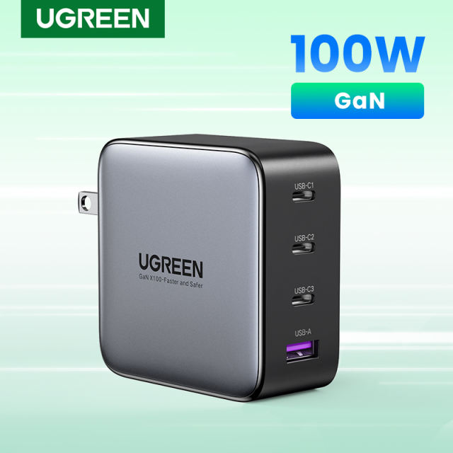 UGREEN USB Charger 100W GaN Charger for Macbook Tablet Fast Charging for  iPhone Xiaomi USB Type