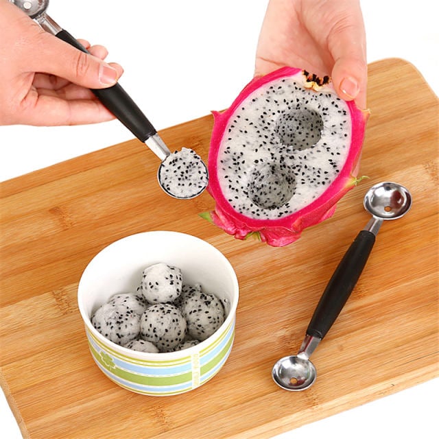 2 Pieces Of Melon Ball Scoop Stainless Steel Double-headed Fruit