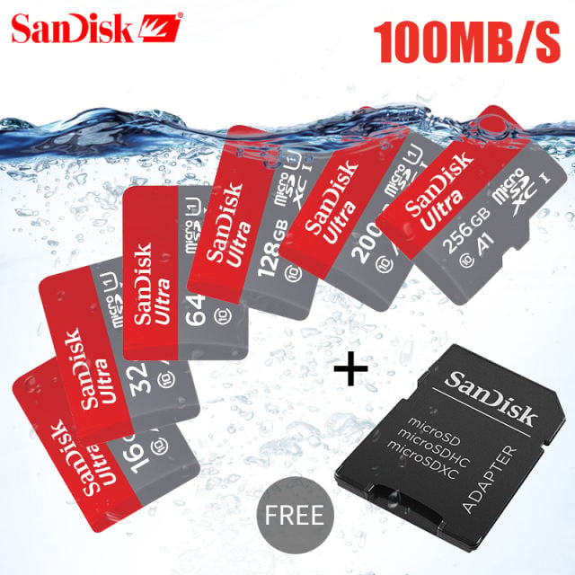 32GB Sandisk Ultra SD/MicroSD Memory Card Class 10 A1 - Adapter Included
