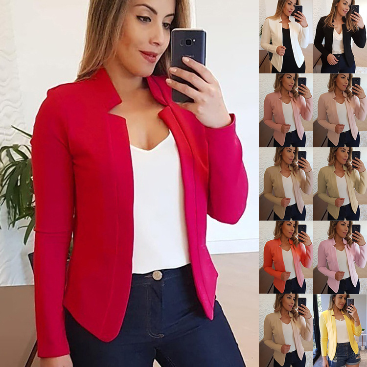 Womens Suit Jackets & Blazers,Thin Office Lady Lapel Long Sleeved Coat Suit Slim Cardigan Casual Tops,S-XXXXXL 