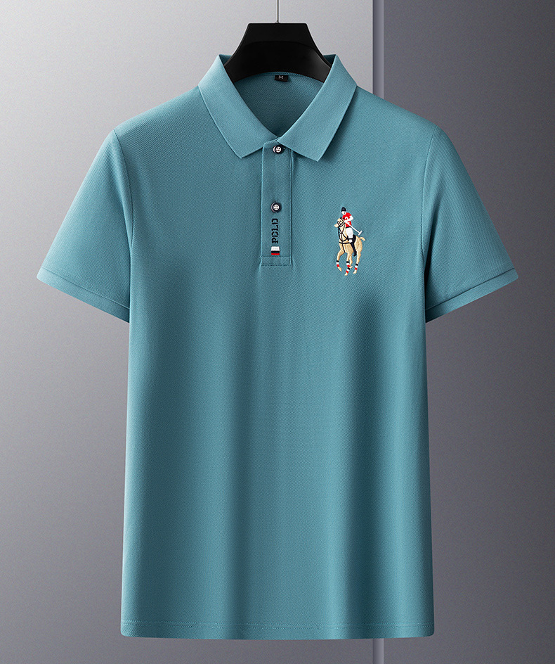2022 high-end embroidered polo shirt men's short-sleeved t