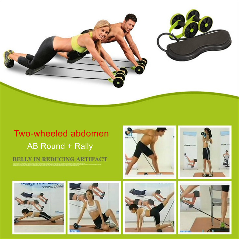 Muscle exercise equipment home fitness equipment double wheel abdominal power wheel ab roller gym roller trainer training hotsell